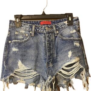 NWOT Signature Blue Jean Shorts High-Waisted Distressed